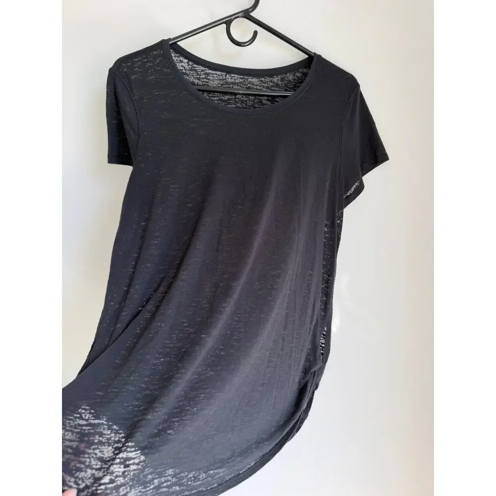 Lululemon Round Two Tee Burnout Womens Gathered Sides Shear T Shirt